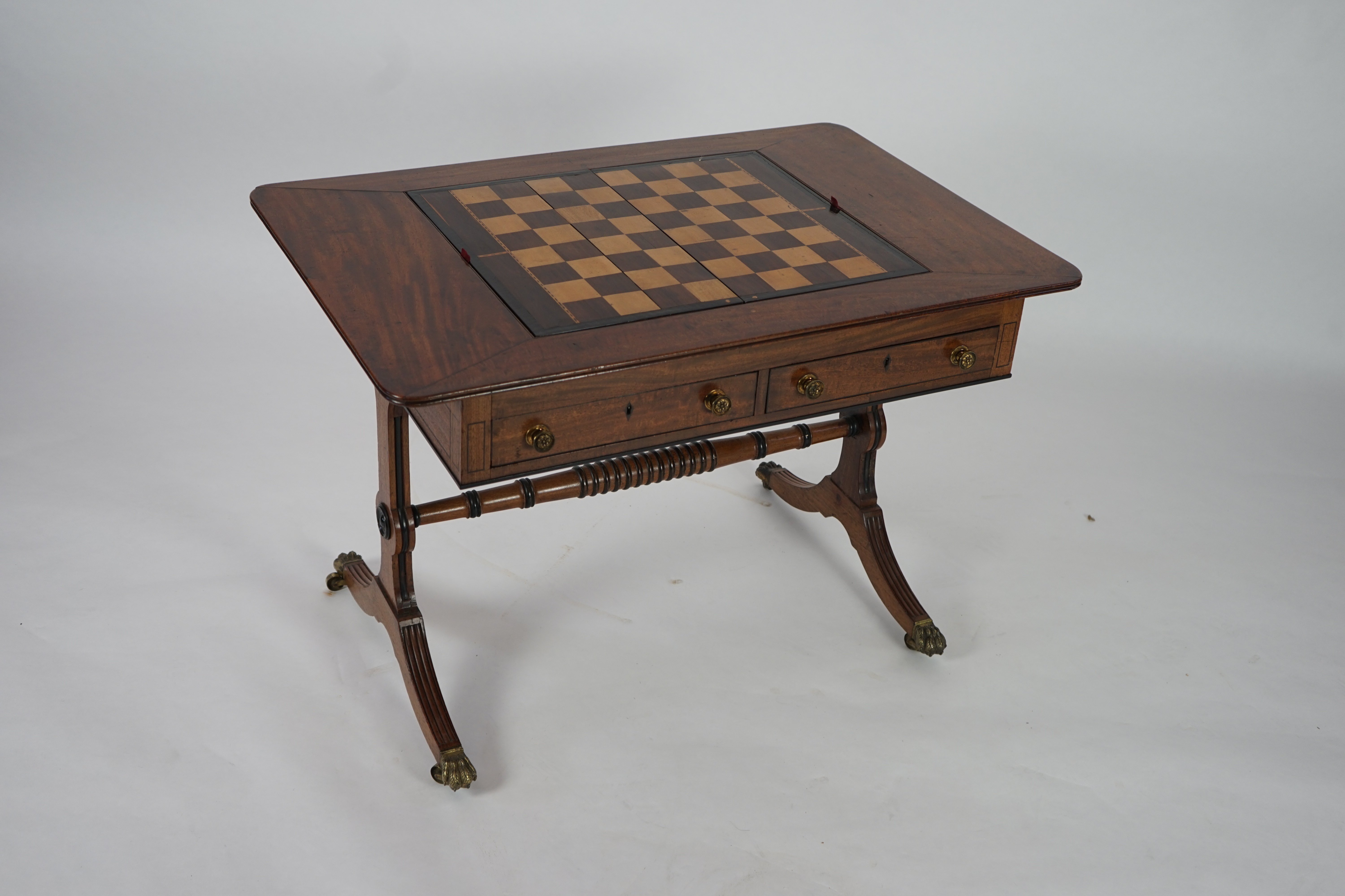 A Regency mahogany games table